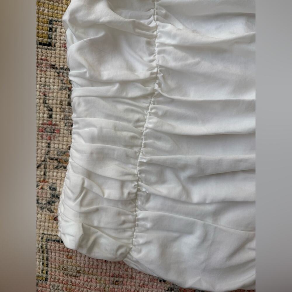 New Backyard Roses Ruched Strapless Crop Tube Top White Women’s Extra Small - Picture 2 of 4